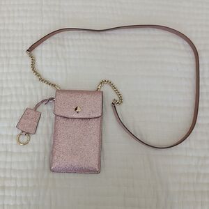 Kate‎ Spade Rose Gold Shimmer Phone Crossbody Bag
